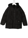 STONE ISLAND JUNIOR LOGO PATCH PADDED COAT