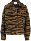 Lala Berlin Zebra Print Textured Jacket In Brown