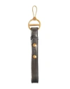 Shop Dunhill Man Key Ring Khaki Size - Soft Leather In Beige