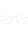 Prada Oval Wire-frame Optical Glasses In Gold