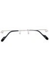 Cartier Rimless Rectangular Glasses In Silver