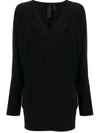 Norma Kamali V-neck Dolman-sleeve T-shirt In Black