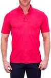 MACEOO MOZARTHEATHERSTRETCH RED BUTTON-DOWN POLO,202001020083