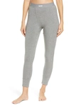 Skims Cotton Collection Ribbed Cotton-blend Jersey Leggings In Heather Gray