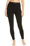 Skims Thermal Ribbed Cotton-blend Leggings In Onyx