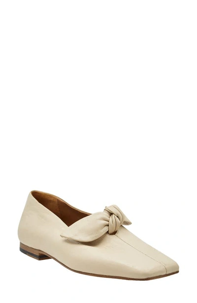 Andre Assous Darika Bow Flat In Beige Leather