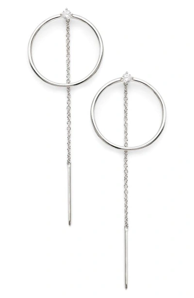Ajoa Chain Hoop Earrings In Rhodium
