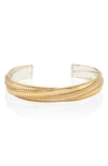 ANNA BECK MIXED METAL TWISTED CUFF BRACELET,BR10038-GLD