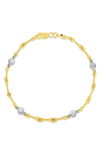 Roberto Coin 18k Yellow Gold And Diamond Station Bracelet