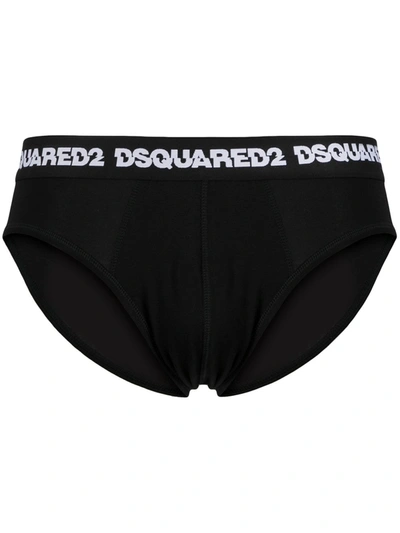 Dsquared2 Cotton Briefs With Logo In Black