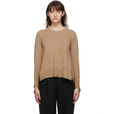 Stella Mccartney Soft Shape Cashmere & Wool Knit Vented Sweater In Beige