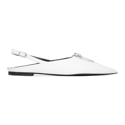 Stella Mccartney Slingback Pointed Miles With Zip Detail In White