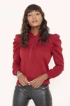 Rebecca Minkoff Janine Hoodie In Dark Red