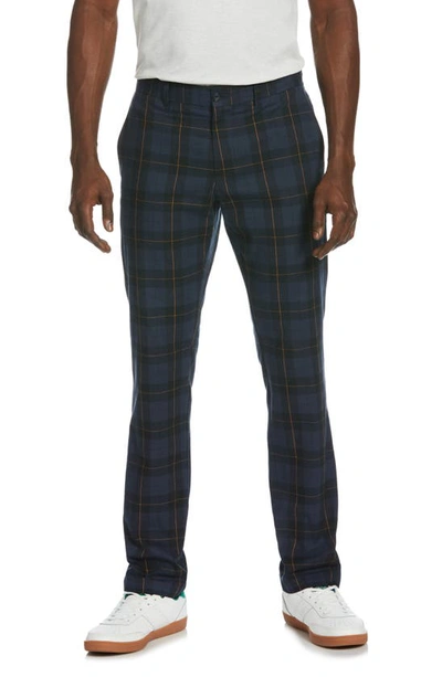 Original Penguin Original Pengjuin Retro Plaid Stretch Cotton Pants In True Black