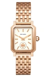 Tory Burch Robinson Mesh Bracelet Watch, 27mm X 29mm In Rose Gold/ White/ Rose Gold