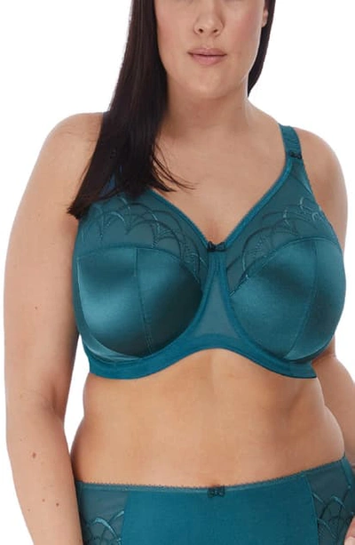 Elomi Cate Full Figure Underwire Lace Cup Bra El4030, Online Only In Teal
