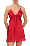 Everyday Ritual Empire Waist Satin Babydoll In Rouge