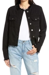 Hidden Jeans Fray Edges Denim Jacket In Black