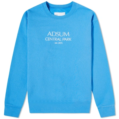 Adsum Central Park Crew Sweat In Blue