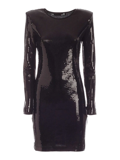 Love Moschino Rhinestones Dress In Black