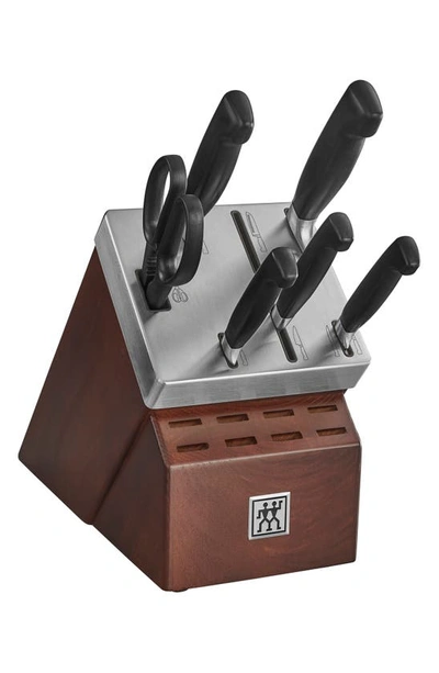 Zwilling J.a. Henckels J.a. Henckels Four Star Self-sharpening Knife Block & Knife Set In Stainless Steel