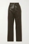 AGOLDE LEATHER-BLEND STRAIGHT-LEG PANTS