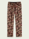 SCOTCH & SODA BELTED MID-RISE PRINTED PANTS,8719029190020