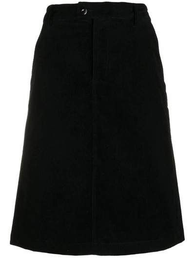 Apc High-waisted Midi Skirt In Black