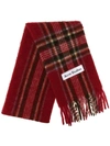 ACNE STUDIOS CHECK PRINT FRINGED SCARF