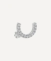 Maria Tash 18ct 6.5mm Prong Set Diamond Demi Eternity Single Threaded Stud Earring In White Gold