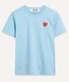Comme Des Garçons Play Heart Logo Embroidered T-shirt In Blue