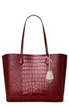 TORY BURCH PERRY CROC EMBOSSED LEATHER TOTE,73619