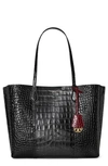 TORY BURCH PERRY CROC EMBOSSED LEATHER TOTE,73619