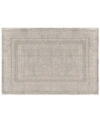 Jean Pierre Cotton Stonewash Racetrack 17x24 Bath Rug Bedding In Light Gray