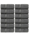 Bc Bare Cotton Luxury Hotel Spa Towel Turkish Cotton Wash Cloths, Set Of 12 In Gray