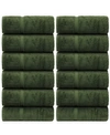 Bc Bare Cotton Luxury Hotel Spa Towel Turkish Cotton Wash Cloths, Set Of 12 In Moss