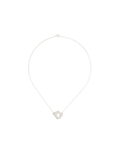 Loveness Lee Fleur Textured Charm Necklace In Silver
