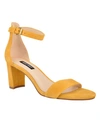 Nine West Women's Pruce Ankle Strap Block Heel Sandals Women's Shoes In Squash Suede