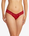 Hanky Panky Stretch Lace Traditional-rise Thong In Dark Red
