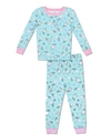 FREE 2 DREAM GIRLS TODDLER, LITTLE AND BIG MER CAT PRINT 2 PIECE ULTIMATE COTTON PAJAMA SET WITH GROW WITH ME CUF