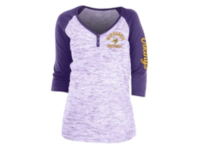 5th & Ocean Minnesota Vikings Women's Spacedye T-shirt In Purple