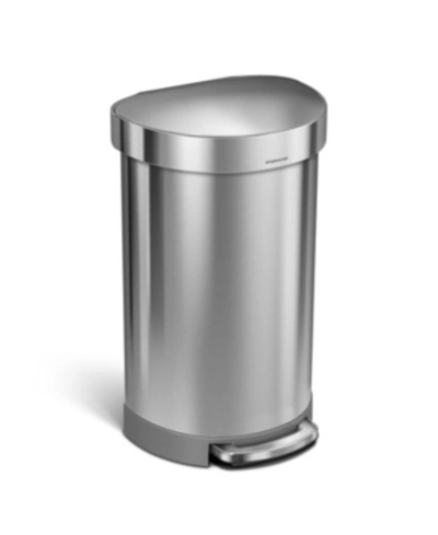 Simplehuman 45l Semi Round Step Can In Brushed Stainless Steel
