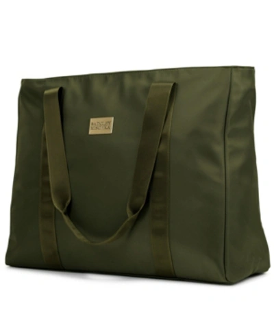 Badgley Mischka Nylon Travel Tote Weekender Bag In Olive Green