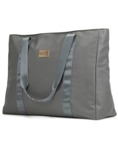 Badgley Mischka Nylon Travel Tote Weekender Bag In Grey