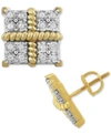 MACY'S MEN'S DIAMOND SQUARE CLUSTERS STUD EARRINGS (1/4 CT. T.W.) IN 10K GOLD-PLATED STERLING SILVER