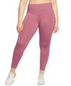 Nike One Plus Size Training Leggings In Desert Berry,black