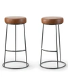 GLAMOUR HOME SET OF 2 AMIE BACKLESS BAR STOOL WITH GUNMETAL FRAME