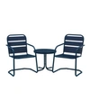 Crosley Brighton 3 Piece Metal Conversation Seating Set In Navy