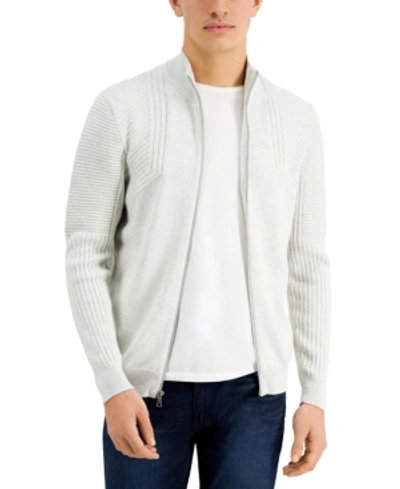 Inc International Concepts Inc Men's Champ Zip Sweater, Created For Macy's In Whispy Grey Heather