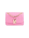 MOSCHINO WOMEN'S SMILEY-EMBOSSED LEATHER SHOULDER BAG,400013277003